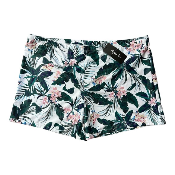 AQUA‎ EVE Tropical Print Swimsuit Bottoms Boy Shorts  sz 20 W Multicolor Stretch - Picture 2 of 8